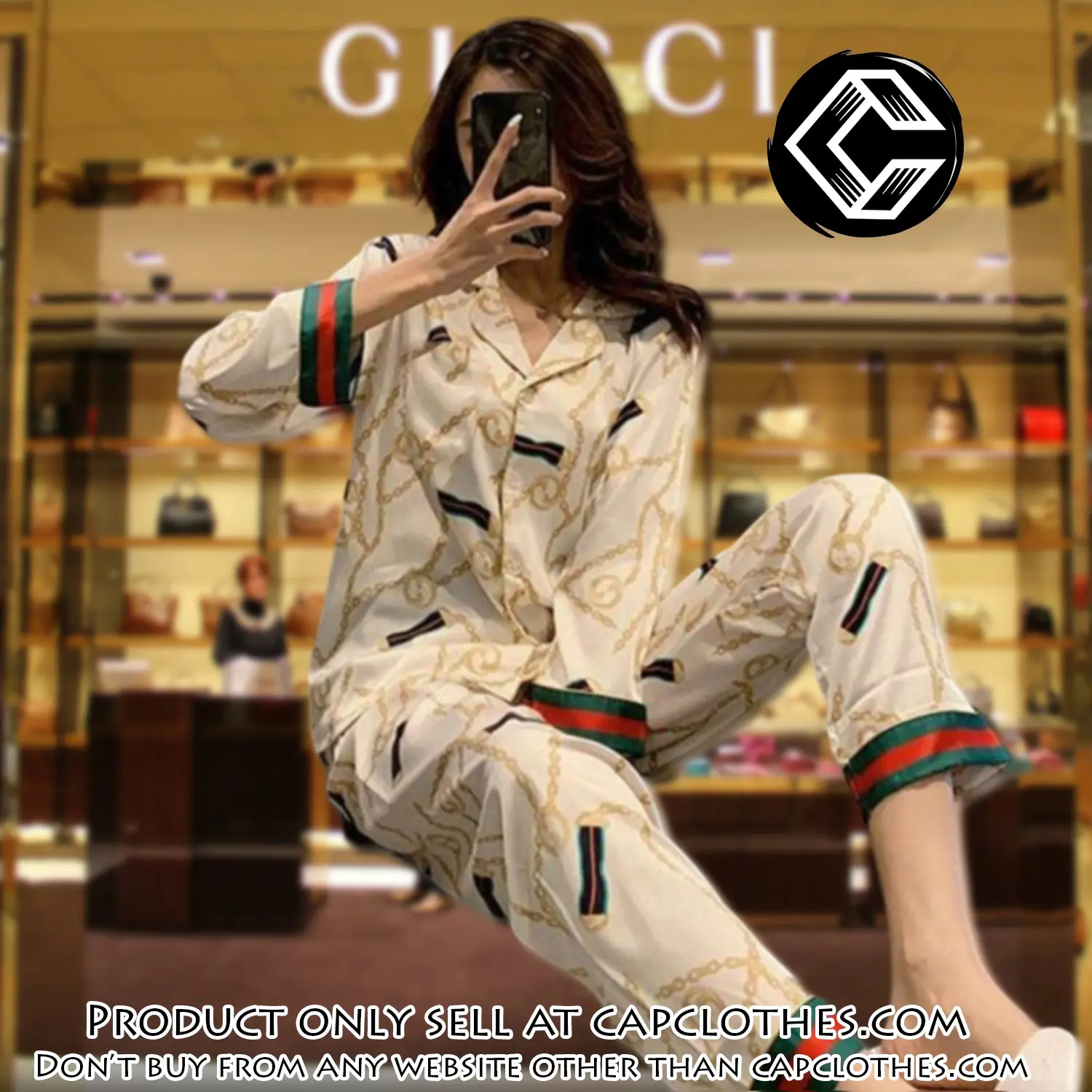 Trending luxury fashion gucci satin pajama set pjs1047 cc1808468